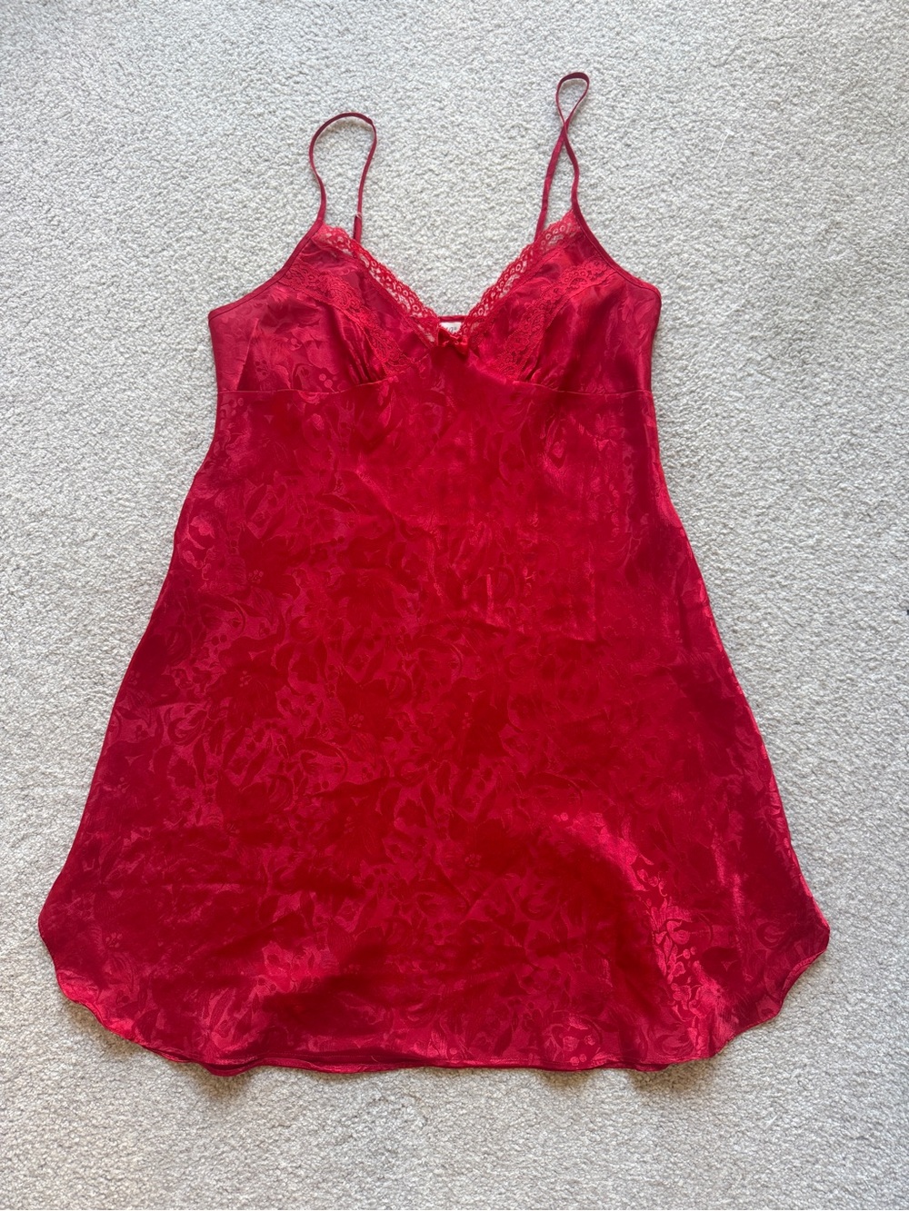 Adonna Lace-Trim Satin Slip Dress